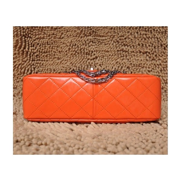 Borse Chanel A30227 Classic Patent Leather Flap Con Shw Arancion