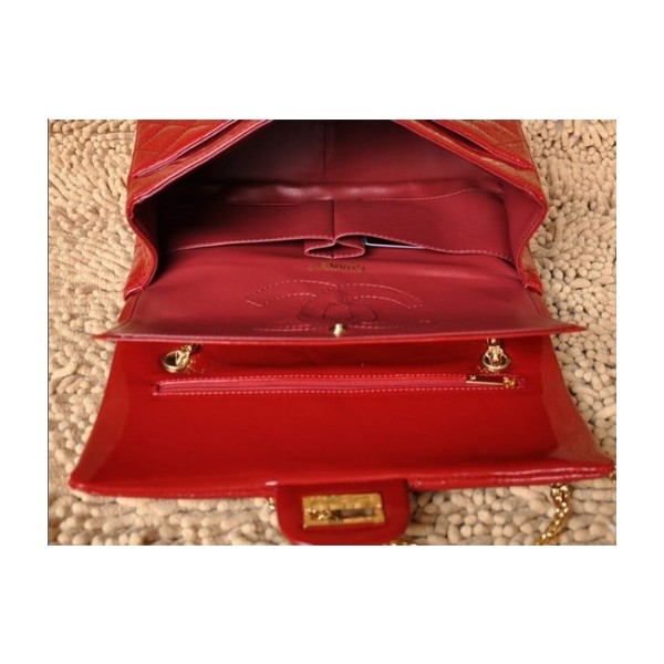 Borse Chanel A30227 Red Patent Leather Flap Con Oro Hw