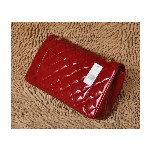 Borse Chanel A30227 Red Patent Leather Flap Con Oro Hw