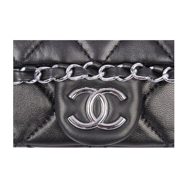 Borse Chanel A50490 Flap In Pelle Di Agnello Nero Con Shw Classi
