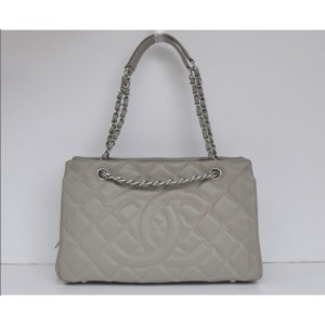 Borse Chanel A50755 Caviar Leather Con Silver Hw Grigio