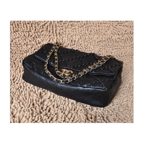 Borse Chanel Flap 49721 Pelle Di Vitello Nero Con Oro Hw