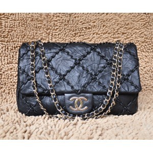 Borse Chanel Flap 49721 Pelle Di Vitello Nero Con Oro Hw