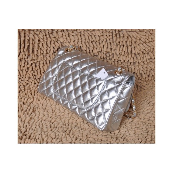 Borse Chanel Flap A01112 Agnello In Argento Con Hardware Oro