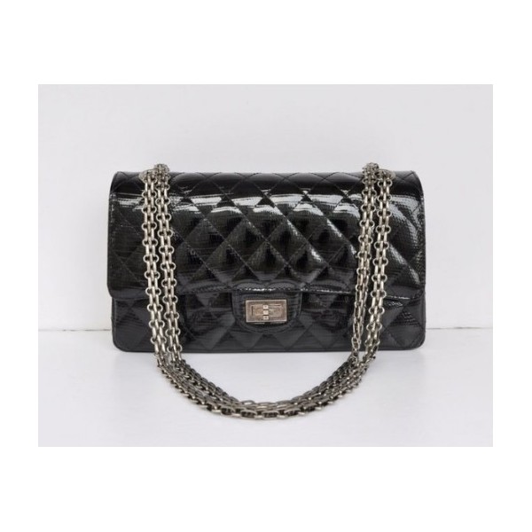 Borse Chanel Flap A01112 In Pelle Lizard Vene Con Shw Nero