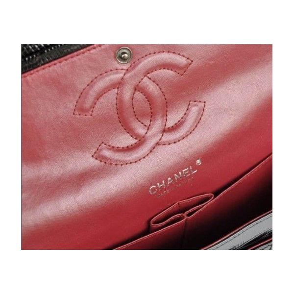 Borse Chanel Flap A01112 In Pelle Lizard Vene Con Shw Nero
