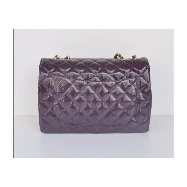 Borse Chanel Flap A28600 In Vernice Viola Con Oro Hw