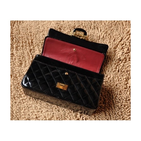 Borse Chanel Flap A30227 In Vernice Nera Con Oro Hw