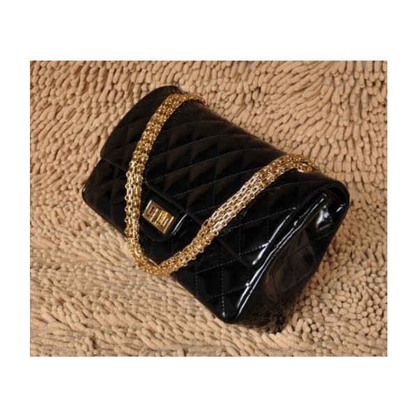 Borse Chanel Flap A30227 In Vernice Nera Con Oro Hw