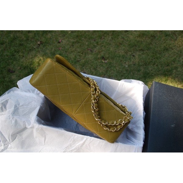 Borse Chanel Flap Agnello Khaki 2011 Con Hardware Oro