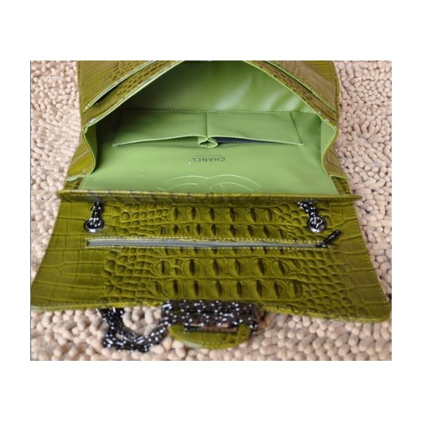 Borse Chanel Flap In Pelle Croc Veins 30756 In Una Pistola Color