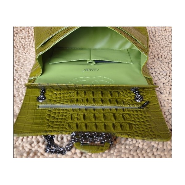 Borse Chanel Flap In Pelle Croc Veins 30756 In Una Pistola Color