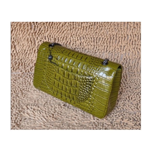 Borse Chanel Flap In Pelle Croc Veins 30756 In Una Pistola Color