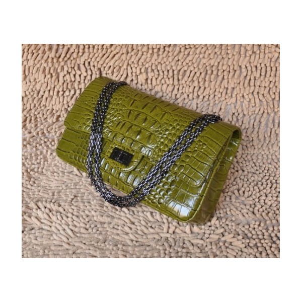 Borse Chanel Flap In Pelle Croc Veins 30756 In Una Pistola Color