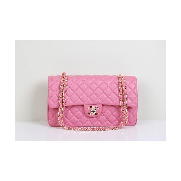 Borse Chanel Flap In Pelle Di Agnello Rosa Con 49366 Lussuosa D