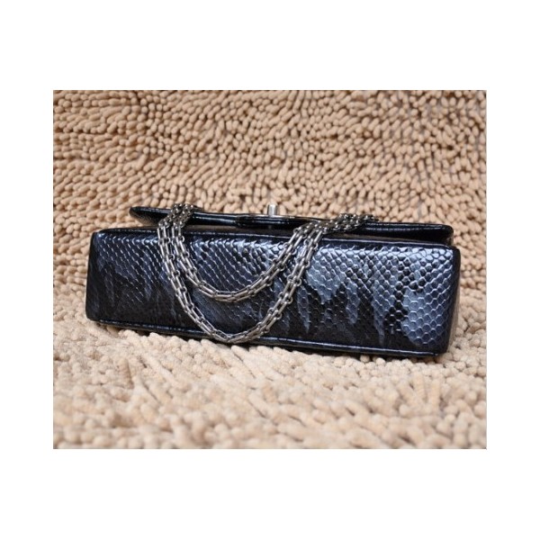 Chanel 2011 Black Crystal Grano Flap Bag In Pelle Con Shw Retro