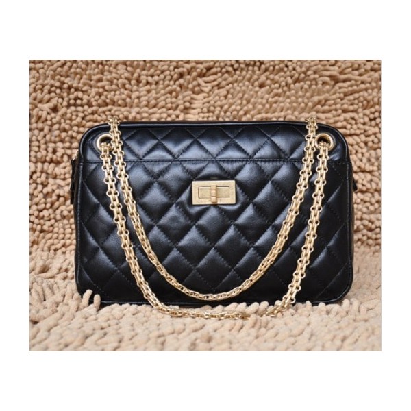 Chanel 2011 Borsa Pelle Di Agnello Nero Custodia Con Oro Hw Vecc