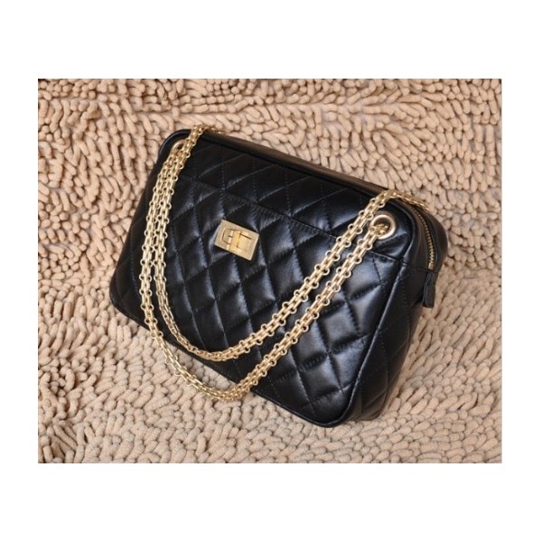 Chanel 2011 Borsa Pelle Di Agnello Nero Custodia Con Oro Hw Vecc