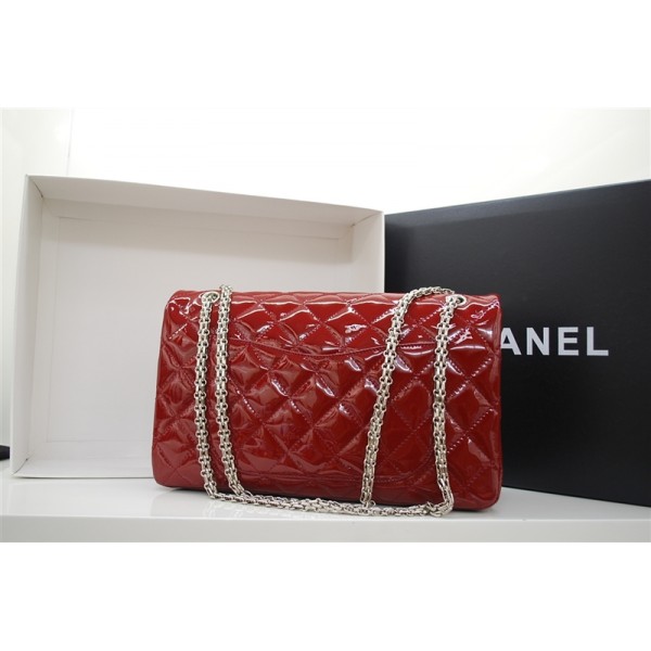 Chanel 2011 Borse Flap In Pelle Di Vitello Maroon Patent Doppia
