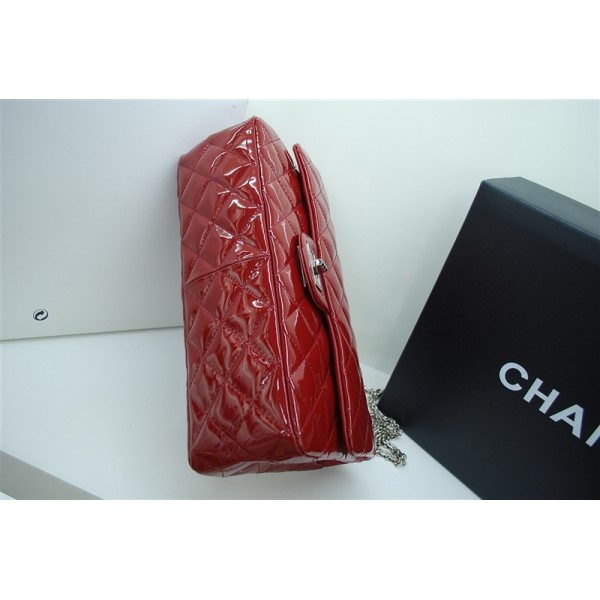 Chanel 2011 Borse Flap In Pelle Di Vitello Maroon Patent Doppia