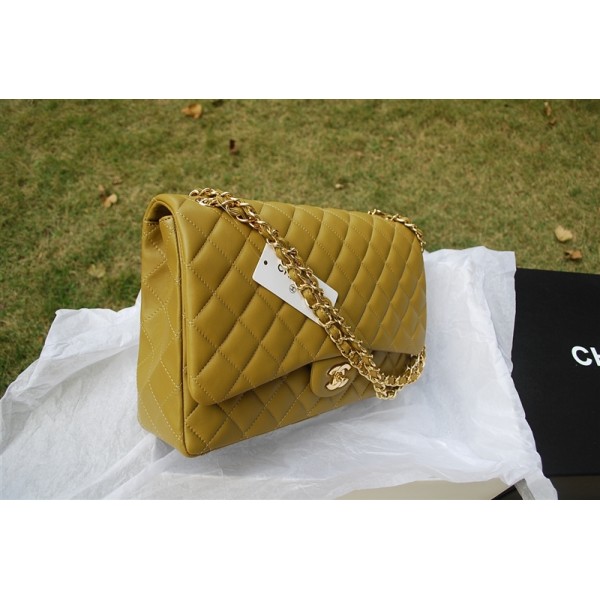 Chanel 2011 Borse In Pelle Khaki Con Hardware Oro