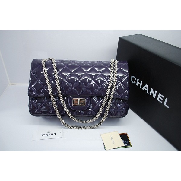 Chanel 2011 Borse In Pelle Viola Vernice Con Hardware Argento