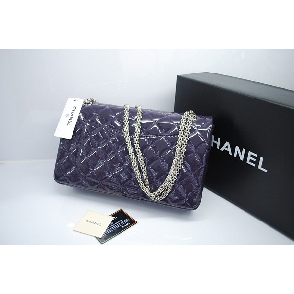 Chanel 2011 Borse In Pelle Viola Vernice Con Hardware Argento