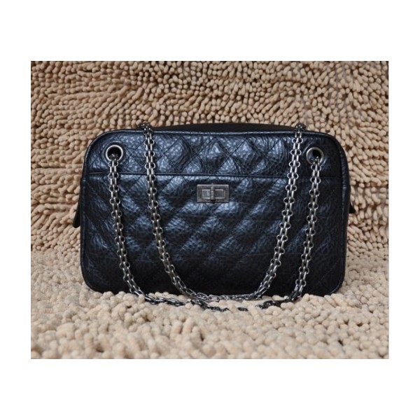 Chanel 2011 Classic Case In Pelle Nero Con Argento Hw Vecchio