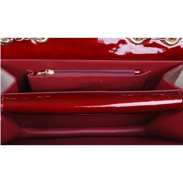 Chanel 2011 Dark Red Pesce Scala Vene Borsa In Pelle Vernice Con