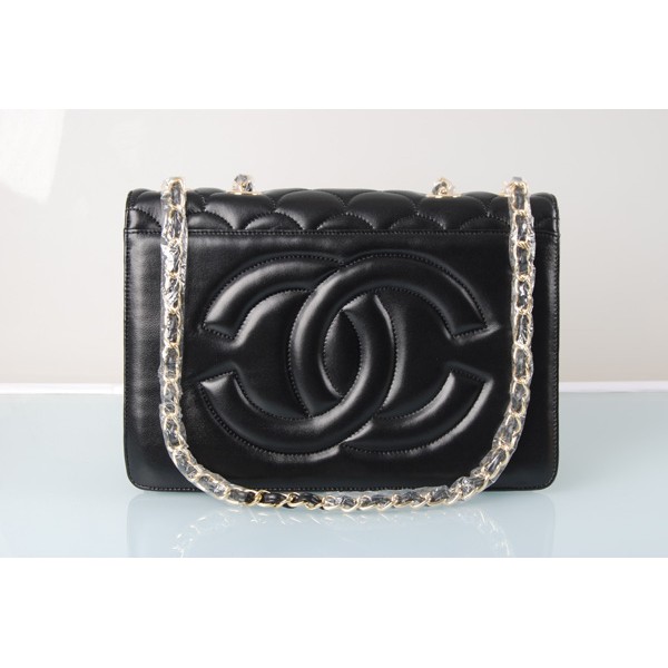 Chanel 2011 Pesce Scala Nera Flap Borse In Pelle Di Agnello Con