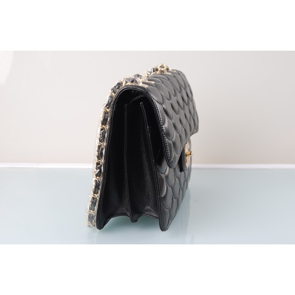 Chanel 2011 Pesce Scala Nera Flap Borse In Pelle Di Agnello Con