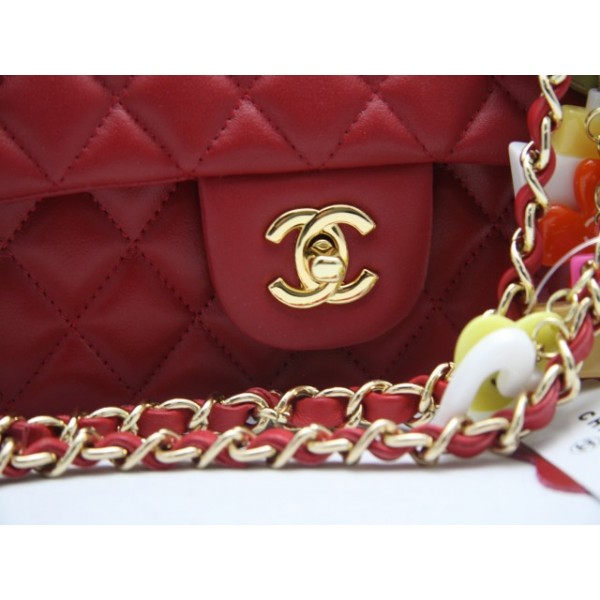 Chanel 2011 San Valentino Red Flap Borse Pelle Di Agnello Con Fa