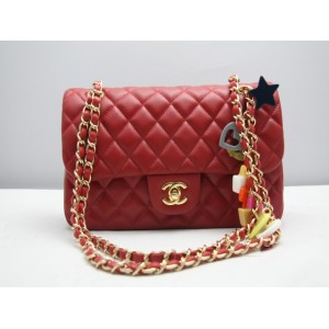 Chanel 2011 San Valentino Red Flap Borse Pelle Di Agnello Con Fa