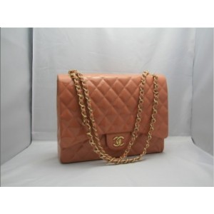 Chanel 2011 Marrone Chiaro Risvolto In Pelle Vernice Con Ghw Bor