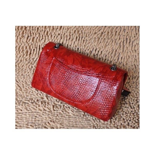 Chanel 2011 Rosso Cristallo Grano Flap Bag In Pelle Con Shw Retr