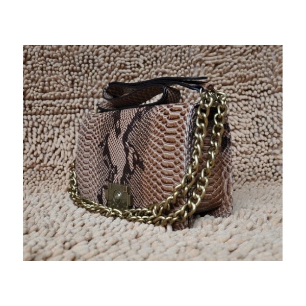 Chanel 2011 Ultimo Khaki Vene Snake Pelle Flap Borse