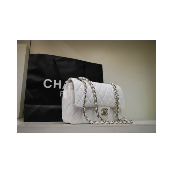 Chanel 255 Flap Bag Agnello Bianco Con Shw Classico