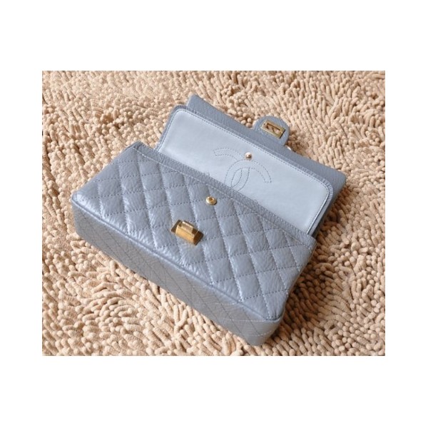 Chanel 28670 Borse Flap In Pelle Di Vitello Grigio Classic Con H