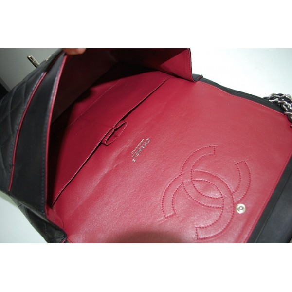 Chanel 36098 Nero Agnello Flap Bag Maxi Con Shw Importazione