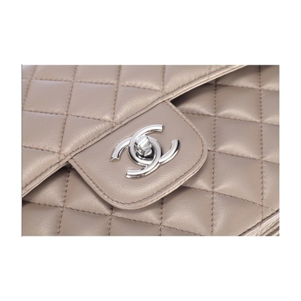 Chanel 48023 Borse Flap Pelle Di Agnello Con Silver Grey Hw