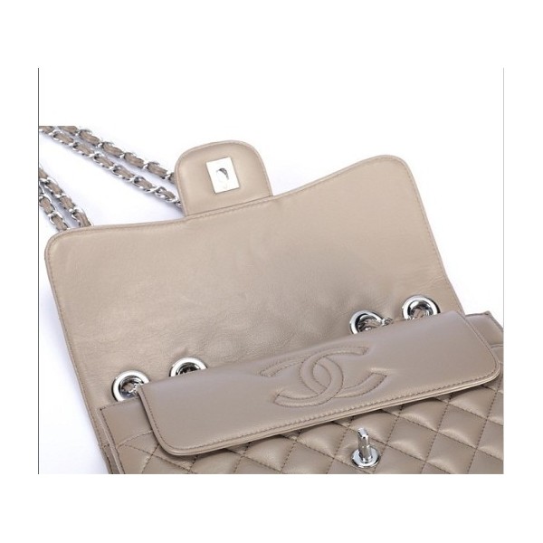 Chanel 48023 Borse Flap Pelle Di Agnello Con Silver Grey Hw