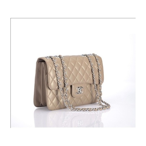 Chanel 48023 Borse Flap Pelle Di Agnello Con Silver Grey Hw