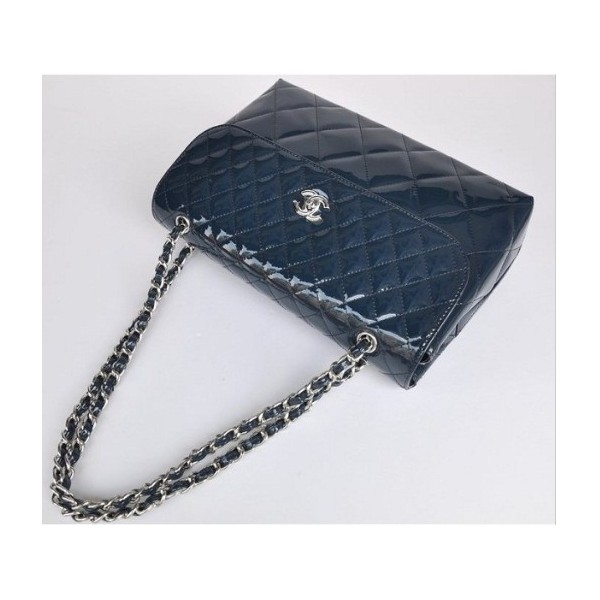 Chanel 50275 Classic Flap Bag In Vernice Con Silver Hw