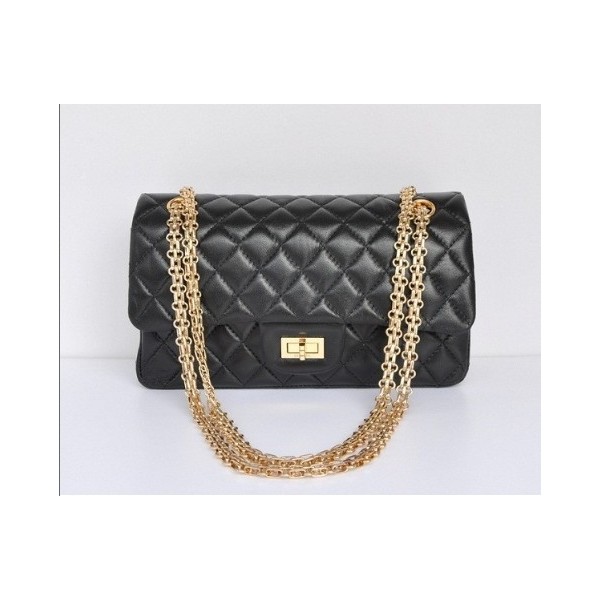 Chanel A01112 Flap Bag Agnello Nero Con Oro Signorina Blocco