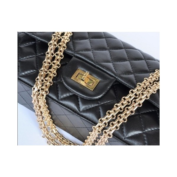 Chanel A01112 Flap Bag Agnello Nero Con Oro Signorina Blocco