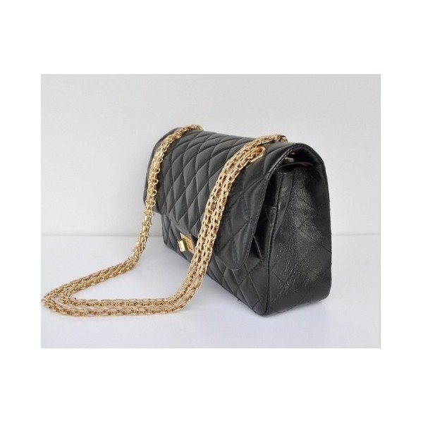 Chanel A01112 Flap Bag Agnello Nero Con Oro Signorina Blocco