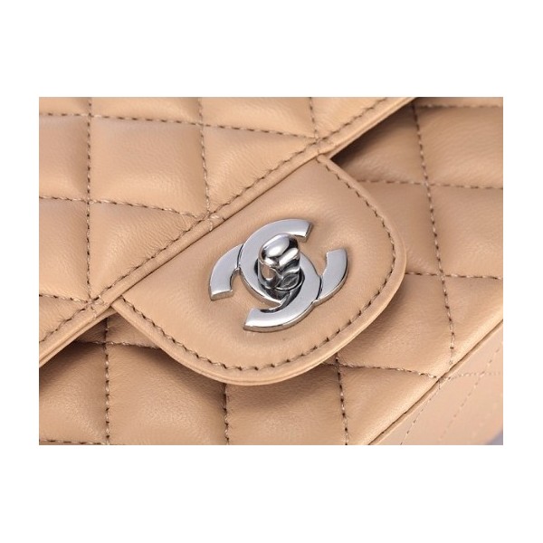 Chanel A01112 Luce Albicocca Flap Borse Agnello Con Silver Hw