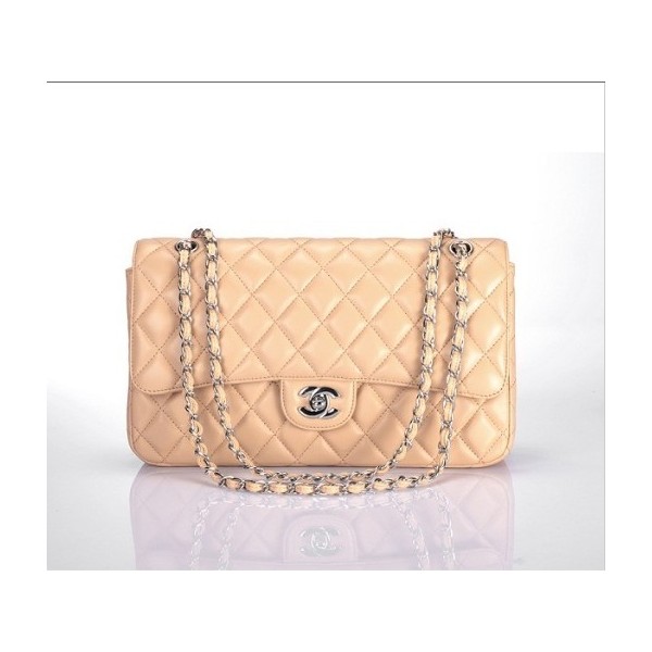 Chanel A01113 Luce Albicocca Flap Borse Agnello Con Silver Hw