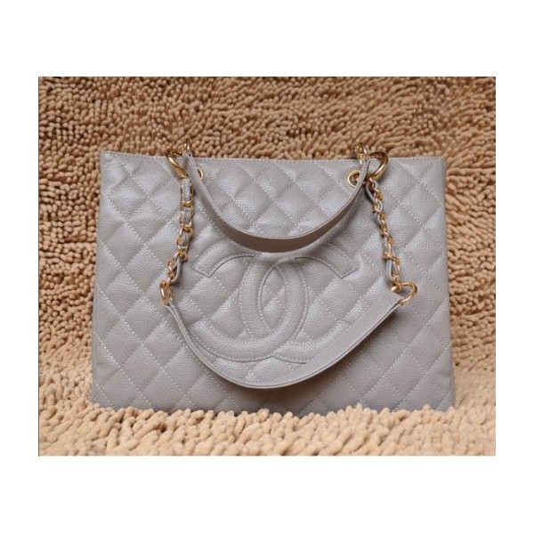 Chanel A20995 Classic Gst Shopping Tote Bag Grigio Caviar Con Gh