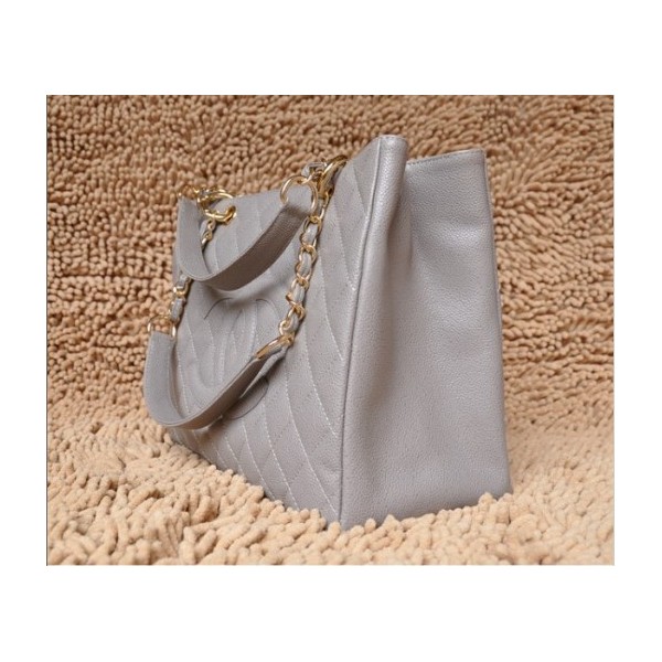 Chanel A20995 Classic Gst Shopping Tote Bag Grigio Caviar Con Gh